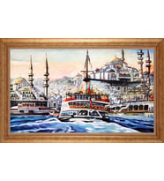 ALTIN ÇERÇEVELİ PASPARTULU TABLO CR905