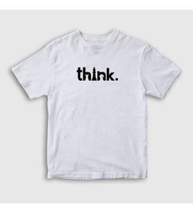 Presmono Unisex Çocuk Beyaz Think Chess Satranç T-Shirt 341510tt (Beyaz)