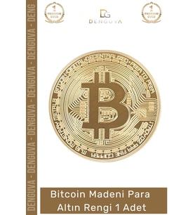 #Bitcoin Koleksiyonluk Demir Şık Kripto Hatıra Madalyon Fiziksel Bitcoin Madeni Altın Rengi - 1 Adet
