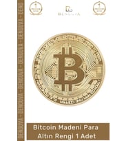 #Bitcoin Koleksiyonluk Demir Şık Kripto Hatıra Madalyon Fiziksel Bitcoin Madeni Altın Rengi - 1 Adet