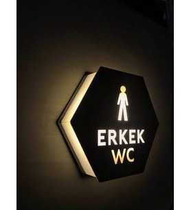 Honeycomb Serisi Işıklı Erkek WC Yönlendirme Tabelası