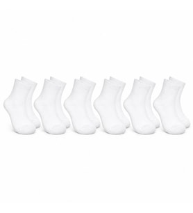 Çocuk Beyaz Çorap 6'lı Set İnce Dikişli Yumuşak Nefes Alabilen Okul Günlük Rahat Çorap 5-11 Yaş Seti - 5-6 Yaş