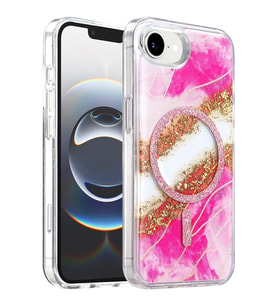 Onegif iPhone 17E Lotus Simli Magsafe Kapak - Pembe