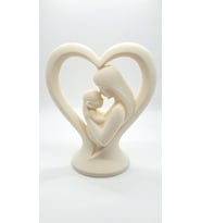 MYCRAFT3D 2'li Anneler Günü Hediyesi Kalp İçinde Anne Bebek Figürlü Biblo - Dekoratif Heykel 12cm