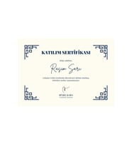 Lacivert Diploma Katılım Sertifikası