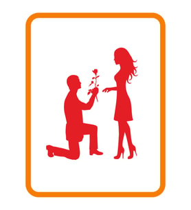 Evlilik Teklifi Oto Cam Sticker Kırmızı 24*20 Cm