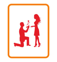 Evlilik Teklifi Oto Cam Sticker Kırmızı 24*20 Cm