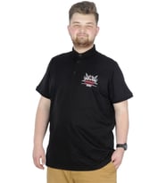 Mode XL Büyük Beden T-Shirt Polo Design MX 22346 Siyah
