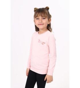Toontoy Kız Çocuk Yusufcuk Nakışlı Tişört (Pudra)