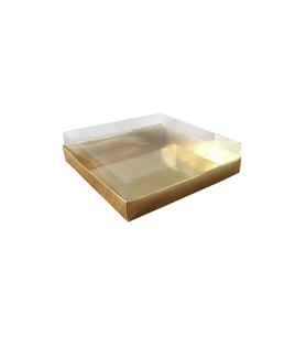 Asetat Kapaklı Karton Kutu Havlu Kutusu 20X20X5  CM (10 Adet)  Gold