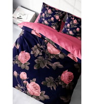 Pembe Noble Roses Naturel Çift Kişilik Nevresim Takımı