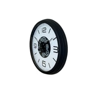 Siyah Şık 60 Cm Çarklı Duvar Saati (Standart)