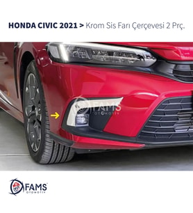 Honda Civic Krom Sis Farı Çerçevesi 2 parça 2021> P.Çelik