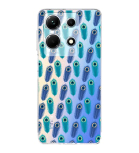 PrintiFy İnfinix Note 30 ile Uyumlu Nazar Boncuğu 4 Baskılı Kamera Korumalı Şeffaf Silikon Kılıf