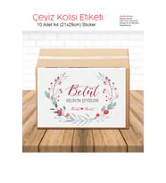 İsimli Çeyiz Kolisi Etiketi 10 Adet 21x29 cm  Etiket