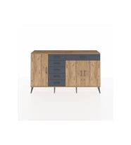 Arges Konsol 3 Raflı 6 Çekmeceli 3 Kapaklı 176x30x99 Çam-Çam/Antrasit