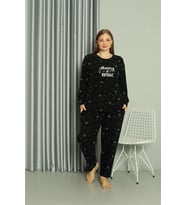 Polar Kadın Büyük Beden Pijama Takımı Siyah