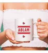 LB Aile Temalı Canım Ablam Beyaz Kupa Bardak, Ablaya Hediye