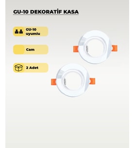 GU10 Dekoratif Cam Spot Kasa (2 Adet) – Gömme Tavan Uyumlu, Şık Tasarım
