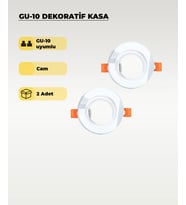 GU10 Dekoratif Cam Spot Kasa (2 Adet) – Gömme Tavan Uyumlu, Şık Tasarım