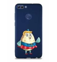 Huawei P Smart Soft Premier Kapak Bayan Puff Tasarımlı Silikon Kılıf - Lacivert (Şeffaf)