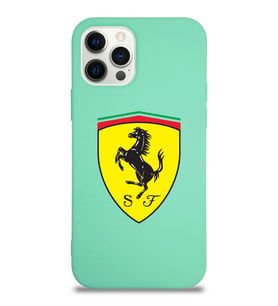 Apple iPhone 12 Pro Max  Lansman Kılıf Ferrari Tasarımlı Altı Kapalı İçi Kadife Kaplı  Kapak (Şeffaf)