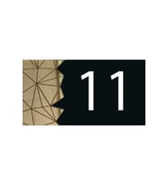 Dekoratif Aynalı Modern Kapı Numarası - Gold 11