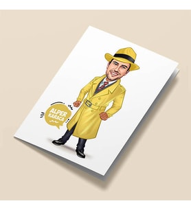 Kişiye Özel Hafiye Erkek Karikatürlü Tebrik Kartı