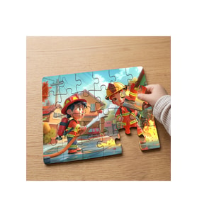 İtfaiyeci Çocuklar Tasarımlı 24 Parça Ahşap Çocuk Puzzle MPK0085
