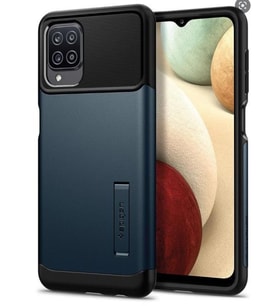 Spigen Galaxy A12 ile Uyumlu Kılıf Slim Armor Metal Slate (Gümüş)