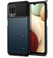 Spigen Galaxy A12 ile Uyumlu Kılıf Slim Armor Metal Slate (Gümüş)