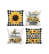 Jungle Bahar Yaz Kırlent Set Ay Çiçeği Ekoseli Merhaba Güneş Sweet Home Desenli Çiçekli 4 Lü Kırlent Kılıfı Verona20