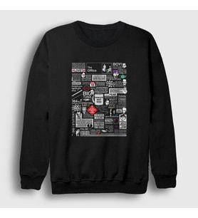 Presmono Unisex Siyah All Dizi The Office Sweatshirt 345027tt