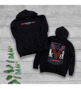 Never Mind Göğüs ve Sırt Baskılı Unisex Oversize Sweatshirt