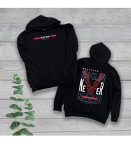 Never Mind Göğüs ve Sırt Baskılı Unisex Oversize Sweatshirt (Siyah)
