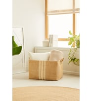 Jüt Dolap İçi Çamaşır Çocuk Odası Oyuncak Düzenleyici Katlanır Saklama Sepeti Organizer 42x31x25