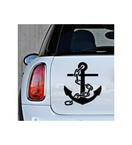 Deniz Çapası Ve Zincir Sticker Yapıştırması 22cm  Siyah