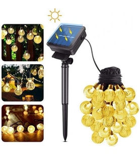 Trendpoint 20 Ledli Solar Kristal Baloncuklu Top Bahçe Aydınlatma Dekorasyon GüneşEnerji Sarı ışık 