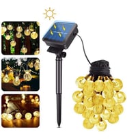 Trendpoint 20 Ledli Solar Kristal Baloncuklu Top Bahçe Aydınlatma Dekorasyon GüneşEnerji Sarı ışık 