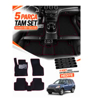 HONDA CRV 3 (2007-2011) Uyumlu EVA Oto Paspas Metal Topukluklu Havuzlu 5 Parça Siyah-Bordo