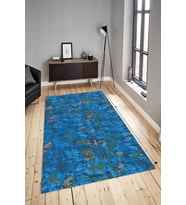 Dijital Baskılı Yıkanabilir Kaymaz Modern Renkli Salon Halısı Mutfak Halısı Yolluk ND-HY-907 (Mavi)