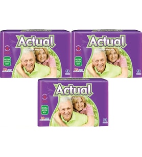 Actual Yetişkin Bezi Bel Bantlı XL - Ekstra Büyük - Extra Large 90 Adet (3PK*30)
