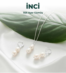 Luxtone Sertifikalı İnci Damla Set 925 Ayar Gümüş Kolye Küpe Kadın Takı LX0960ST