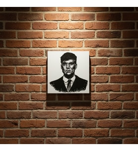 Riva Self Thomas Shelby Silüet Duvar Dekoru - Karizmatik Seri Özel Tasarım 3D Tablo (Siyah - Beyaz)