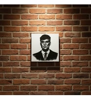 Riva Self Thomas Shelby Silüet Duvar Dekoru - Karizmatik Seri Özel Tasarım 3D Tablo (Siyah - Beyaz)
