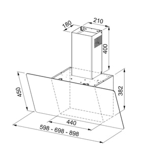330.0516.054-Franke Fpj V 615 V Bk/Ss A 60 Cm Siyah Davlumbaz