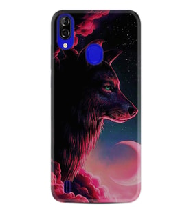 Reeder P13 Blue Plus Kılıf Desenli Silikon Wolf and Moon 1380