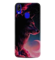 Reeder P13 Blue Plus Kılıf Desenli Silikon Wolf and Moon 1380