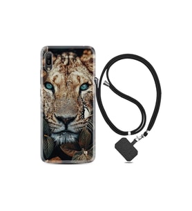 Huawei Y6 2019 Kılıf Desenli Silikon Boyun Askılı Flowers Leon 2 1342