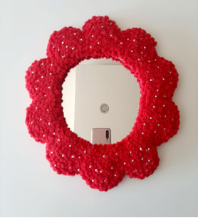 Mi-Knitting, Dekoratif ayna, Punch Nakışı Ayna, Hediyelik ayna, el yapımı ayna